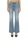 Balmain Flared Jeans With A Distressed Effect In Blue