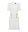 Balmain White Hardware Minidress In White