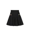 Balmain Flared Knit Skirt With Sparkly Stripes In Black