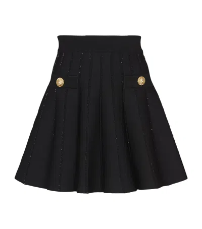 BALMAIN FLARED KNITTED MINI SKIRT