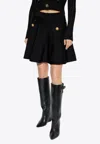 Balmain Sequin-embellished Knitted Mini Skirt In Black