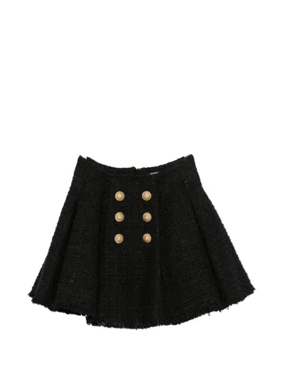 Balmain Flared Mini Skirt In Black