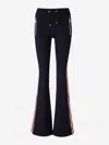 Balmain Flared Stripe-detail Trousers In Navy Blue