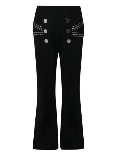 Balmain Kids' Flared Trousers In Black
