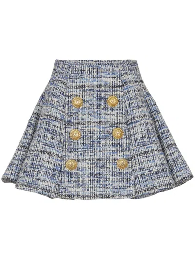 BALMAIN FLARED TWEED SKIRT