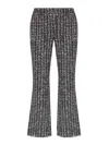 Balmain Mid Rise Tweed Flared Trousers In Multicolour