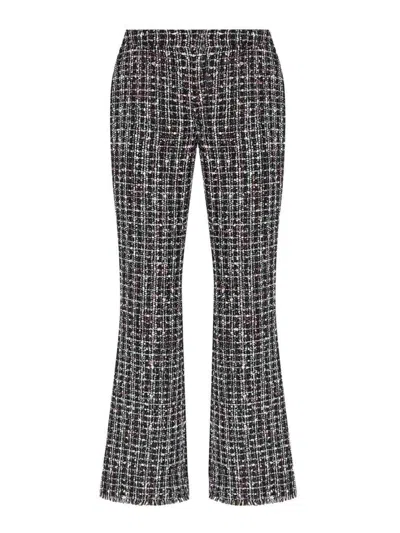 Balmain Mid Rise Tweed Flared Trousers In Multi