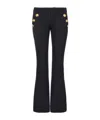 Balmain Flared Virgin-wool Trousers In Black