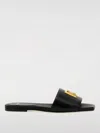 Balmain Dafne Logo-plaque Leather Slides In Black