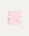 Balmain Flechange Knit Mini Skirt In Pink