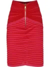 Balmain Flechage Knit Knee Lenght Skirt