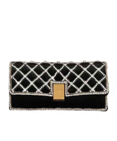 Balmain Crystal-embellishment Mini Shoulder Bag In Yellow