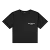 Balmain Flock Logo Print Cropped T Shirt In Multi