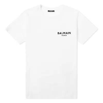 Balmain Flock Logo Print T Shirt In Multi