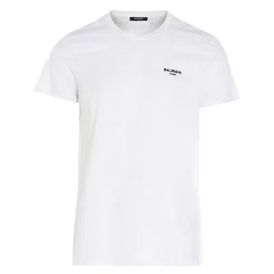 Balmain Logo Embroidered Crewneck T-shirt In White