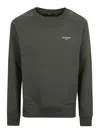 Balmain Cotton Crew Neck Sweatshirt With Moon Sleeve In Light Brown