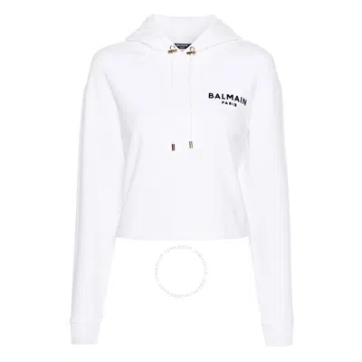 BALMAIN BALMAIN FLOCKED BALMAIN PARIS HOODIE