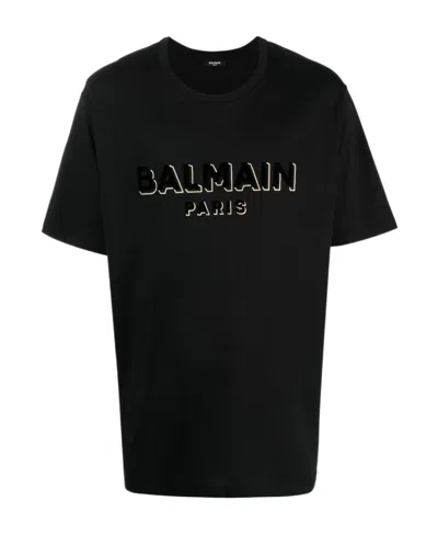 BALMAIN BALMAIN LOGO PRINTED CREWNECK T-SHIRT