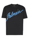 Balmain Lettre Flocked T-shirt In Black