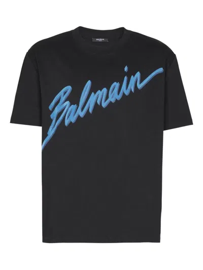 BALMAIN FLOCKED-FINISH T-SHIRT