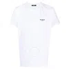 Balmain White Crewneck T-shirt With Logo Lettering Embroidery