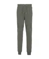 Balmain Flocked-logo Cotton Joggers In Green