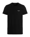 Balmain Black Crewneck T-shirt With Contrasting Logo Print In Cotton Man  In Black