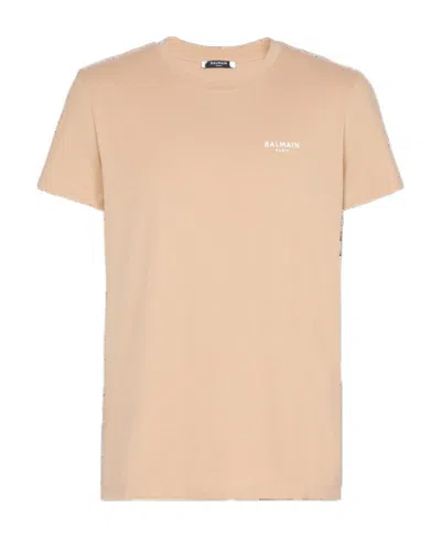 BALMAIN FLOCKED BALMAIN T-SHIRT