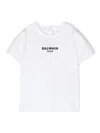 Balmain Flocked-logo Cotton T-shirt In White