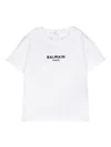 BALMAIN FLOCKED-LOGO COTTON T-SHIRT