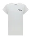 Balmain Flocked-logo Crew Neck T-shirt In White