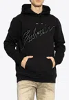 Balmain Oversized Ls Hoodie In Black