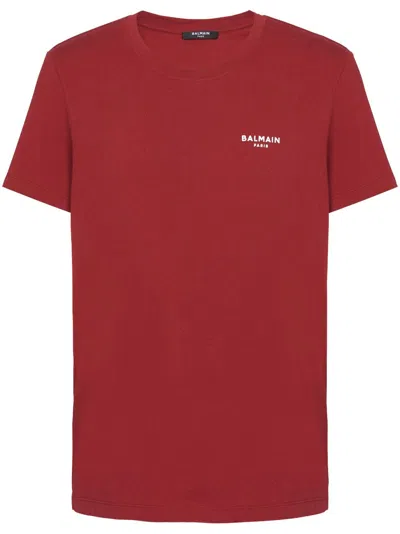 Balmain T-shirt Aus Bio-baumwolle In Red