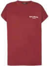 Balmain T-shirt Mit Geflocktem Logo In Red