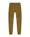 Balmain Flocked-logo Organic Cotton Track Trousers In Green