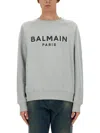 BALMAIN FLOCKED LOGO SWEATSHIRT