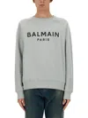 BALMAIN BALMAIN FLOCKED LOGO SWEATSHIRT