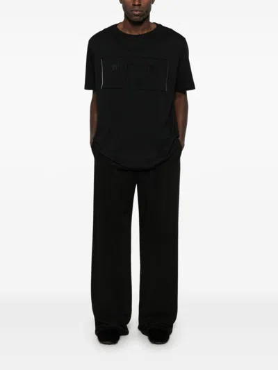Balmain Flocked-logo T-shirt In Black