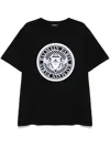 Balmain Crew Neck Black T-shirt With Graphic Print