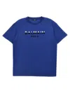 Balmain Flocked Logo T-shirt In Blue