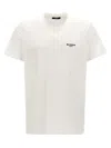 Balmain White Crewneck T-shirt With Logo Lettering Embroidery