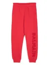 Balmain Flocked-logo Track Pants In Red