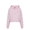 Balmain Flocked Logo Cropped Organic Cotton Hoodie