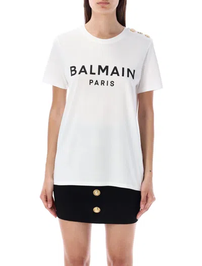 BALMAIN FLOCKED PARIS T-SHIRT