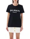 Balmain Flocked Paris T-shirt In Black