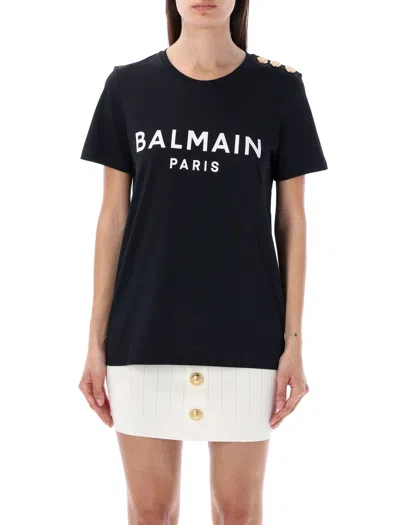 BALMAIN FLOCKED PARIS T-SHIRT