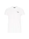 Balmain White Crewneck T-shirt With Logo Lettering Embroidery In Bianco