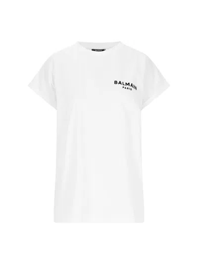 Balmain Flocked T-shirt In White