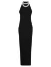 Balmain Crystal-embellished Open-back Velvet Gown In Black