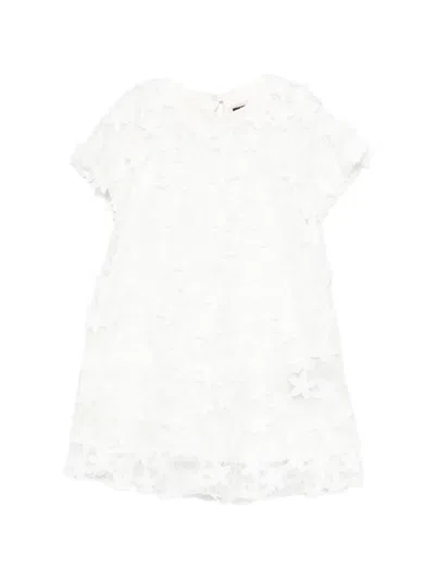 Balmain Kids' Floral-lace Dress In White